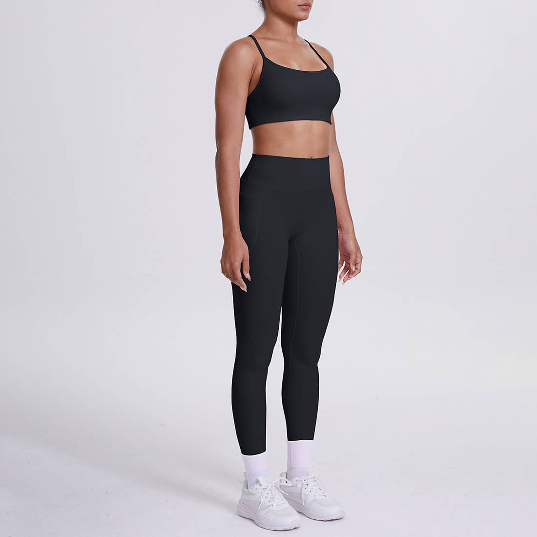 Women High-Waisted Yoga Set: Sports Bra + Sculpting Leggings
